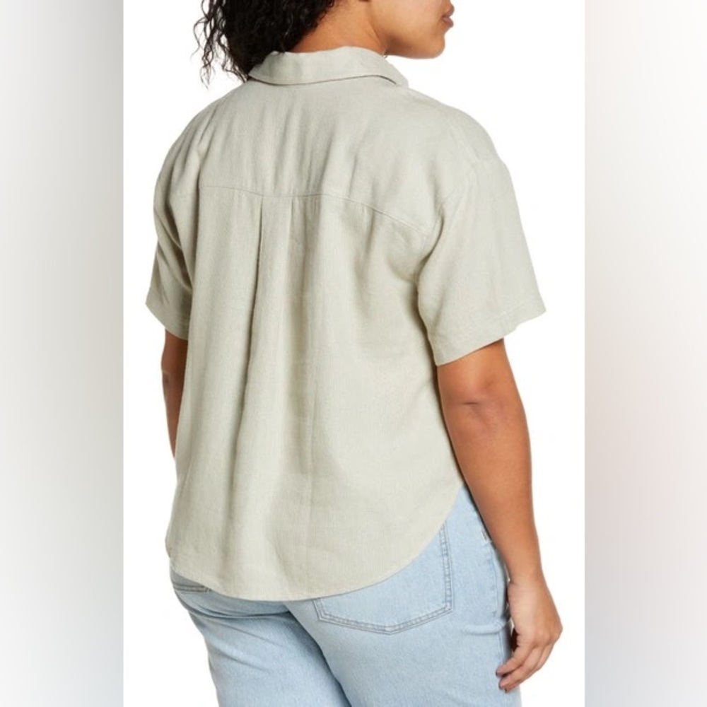 BNWT Madewell Breezewoven Beachside Shirttail Top in Ashen Sage - Picture 7 of 8